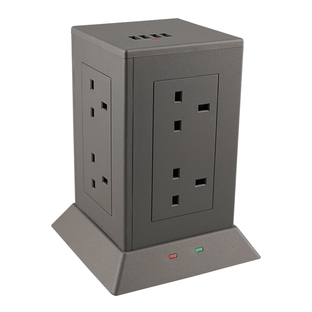 啞灰色 USB(4800mA) 防沖擊拖板 8位 配1.5米電線