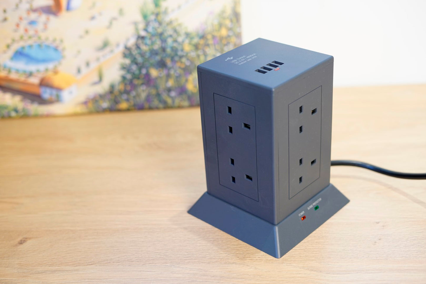 啞灰色 USB(4800mA) 防沖擊拖板 8位 配1.5米電線