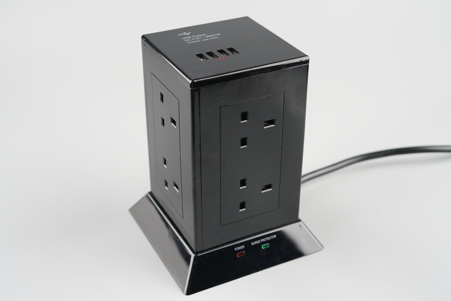 黑色 USB(4800mA) 防沖擊拖板 8位 配1.5米電線