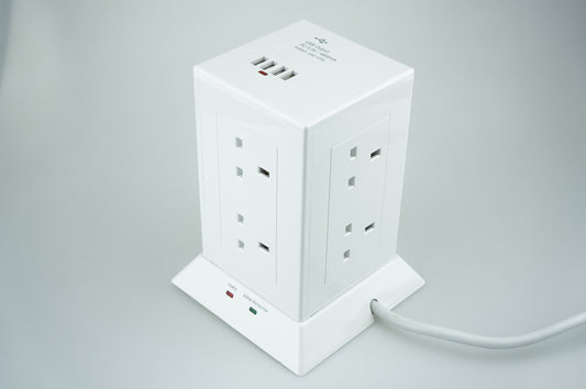 白色 USB(4800mA) 防沖擊拖板 8位 配1.5米電線