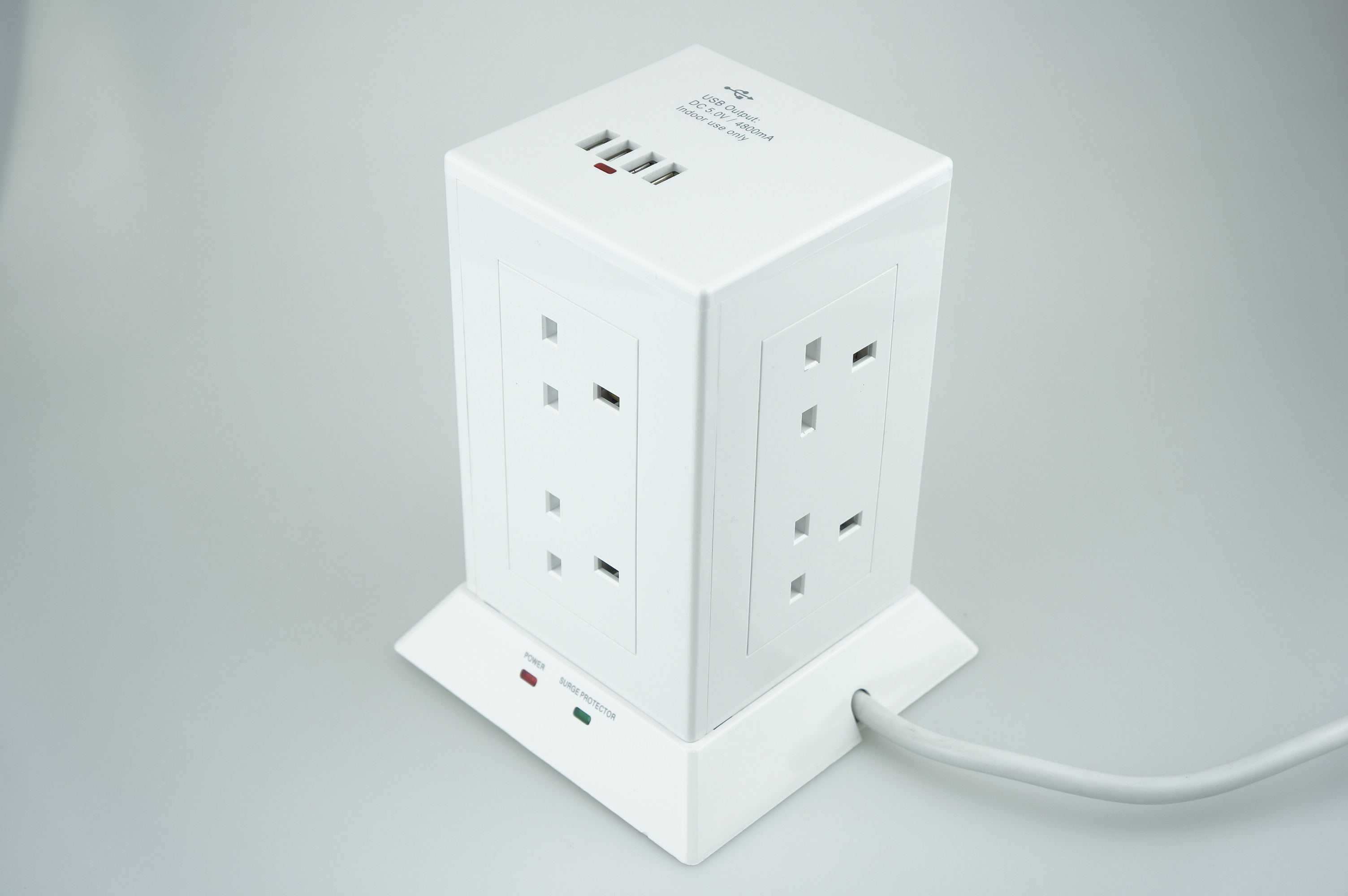 白色 USB(4800mA) 防沖擊拖板 8位 配1.5米電線 – WK Electrical